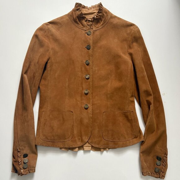 ARTICO Lamb Leather Suede Jacket Bustle Back  •36-Inch Chest  • Made in Italy - Picture 6 of 16